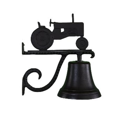Swivel Cast Bell With Satin Black Tractor Ornament SW97982